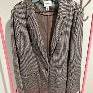 Nine West Women's Houndstooth Blazer - Black and Brown
